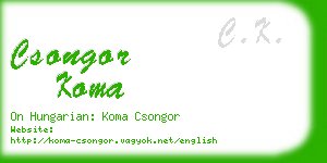 csongor koma business card